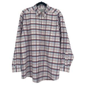 LL‎ Bean Mens Plaid Button Down Shirt Size 17-34